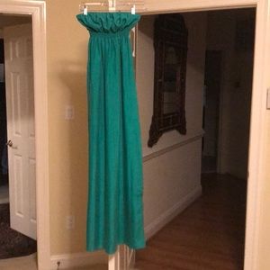Cynthia Vincent turquoise silk gown